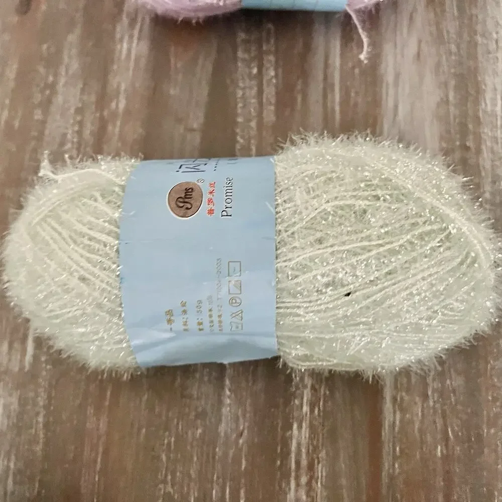 Lot of 19 Scrubby Sparkle Eyelash Yarn 50g Skeins Assorted Colors 100% Polyester
